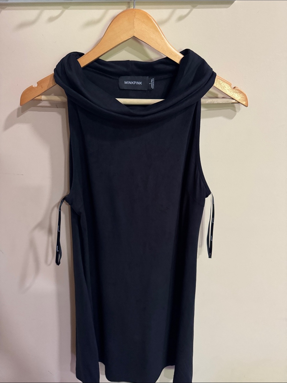 MINKPINK Black Sleeveless Cowl Neck Shift Dress